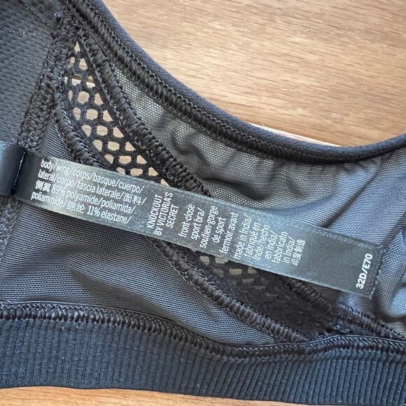 Victoria Sport Knockout Victoria's Secret Front Close Sports Bra 32D Black Print - Picture 7 of 11